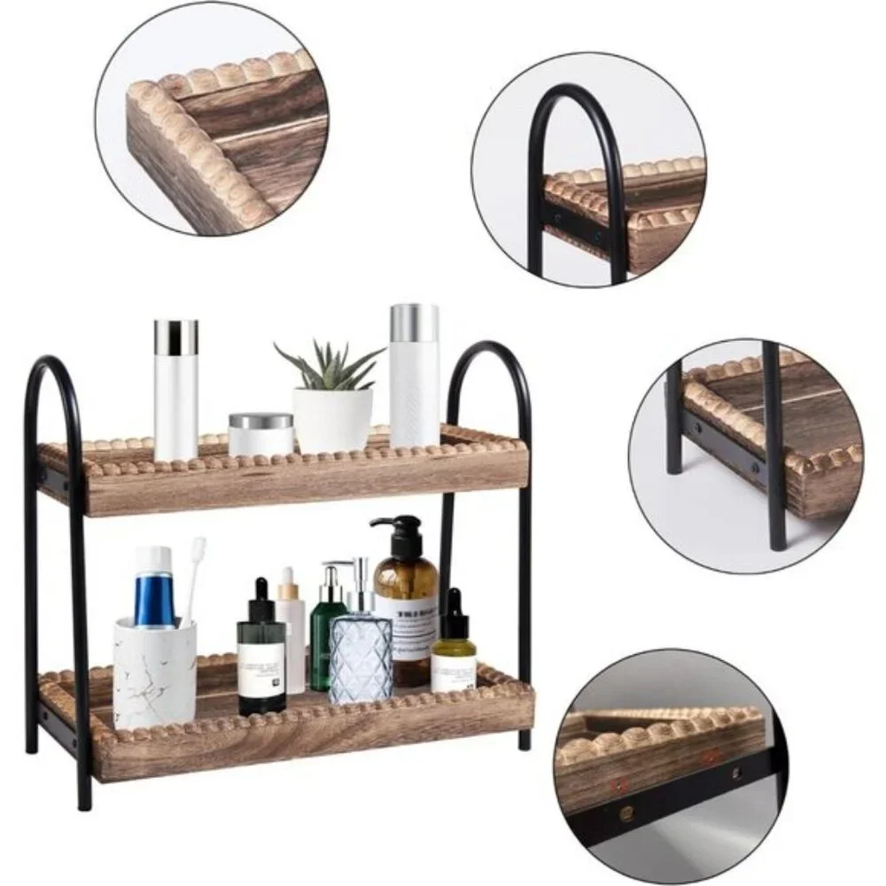 New 2-Tier Bathroom Countertop Organizer, Vanity Storage Shelf for Skincare